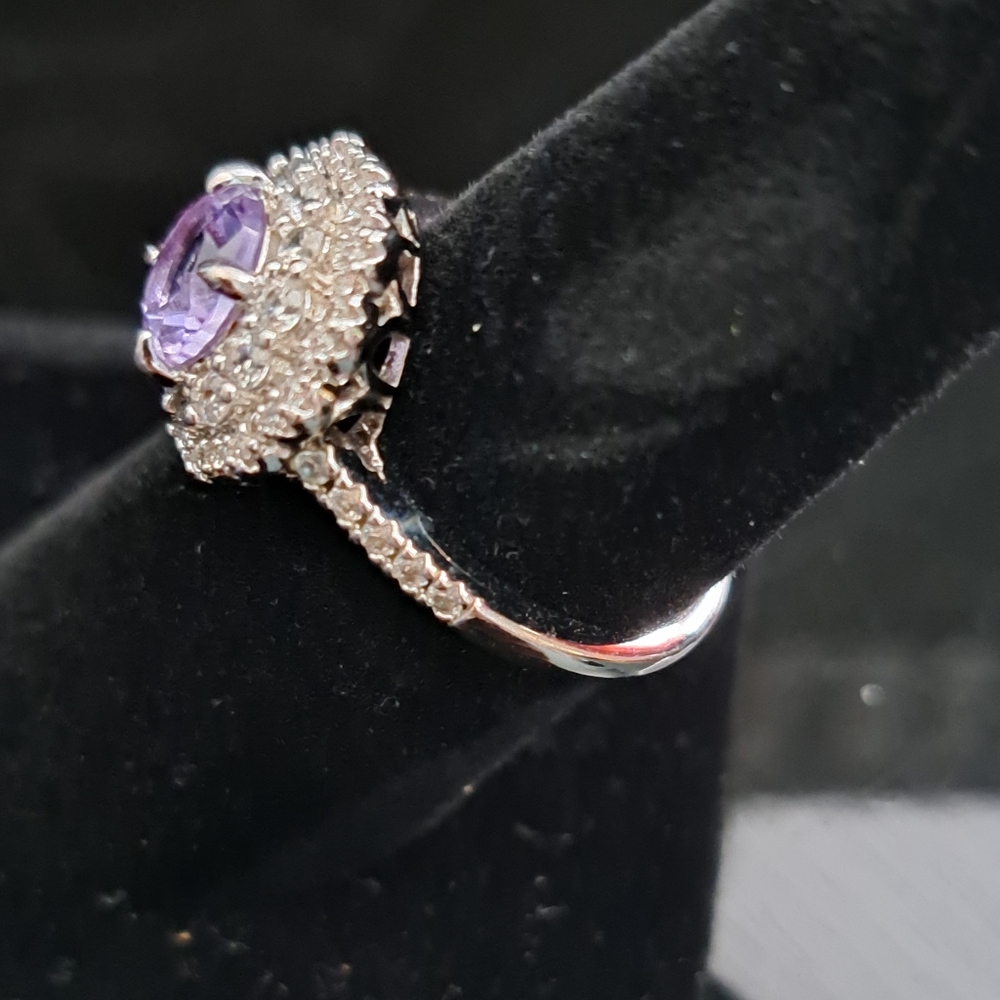 NEW AMETHYST RING BOMB RING SIZE 7 - Picture 2 of 2